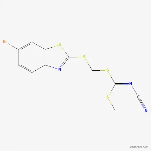 Molecular Structure of 845879-02-9 ([(6-Bromo-1,3-benzothiazol-2-yl)sulfanylmethylsulfanyl-methylsulfanylmethylidene]cyanamide)