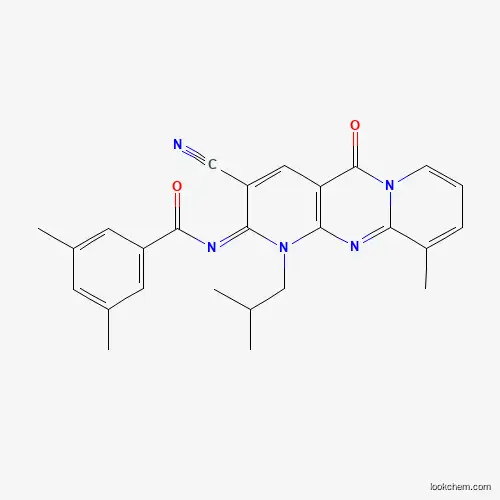 N-[5-Cyano-11-methyl-7-(2-methylpropyl)-2-oxo-1,7,9-triazatricyclo[8.4.0.03,8]tetradeca-3(8),4,9,11,13-pentaen-6-ylidene]-3,5-dimethylbenzamide