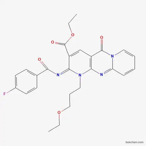 Ethyl 7-(3-ethoxypropyl)-6-(4-fluorobenzoyl)imino-2-oxo-1,7,9-triazatricyclo[8.4.0.03,8]tetradeca-3(8),4,9,11,13-pentaene-5-carboxylate