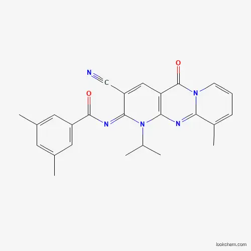 N-(5-Cyano-11-methyl-2-oxo-7-propan-2-yl-1,7,9-triazatricyclo[8.4.0.03,8]tetradeca-3(8),4,9,11,13-pentaen-6-ylidene)-3,5-dimethylbenzamide