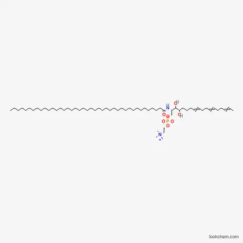Molecular Structure of 849110-74-3 ([2-(Hentetracontanoylamino)-3,4-dihydroxyoctadeca-8,12,16-trienyl] 2-(trimethylazaniumyl)ethyl phosphate)