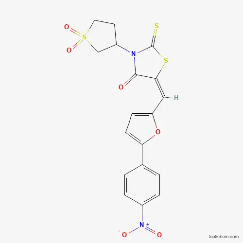 (5E)-3-(1,1-dioxothiolan-3-yl)-5-[[5-(4-nitrophenyl)furan-2-yl]methylidene]-2-sulfanylidene-1,3-thiazolidin-4-one