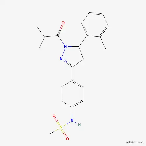 Molecular Structure of 851718-13-3 (N-[4-[3-(2-methylphenyl)-2-(2-methylpropanoyl)-3,4-dihydropyrazol-5-yl]phenyl]methanesulfonamide)