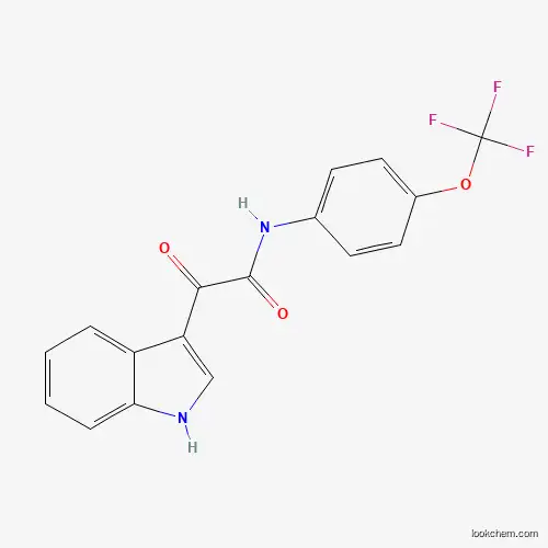 Molecular Structure of 852367-70-5 (2-(1H-indol-3-yl)-2-oxo-N-[4-(trifluoromethoxy)phenyl]acetamide)