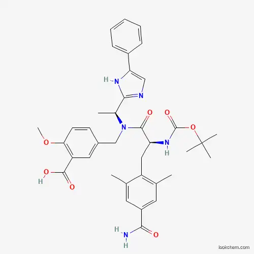 Benzoic acid, 5-[[[(2S)-3-[4-(aminocarbonyl)-2,6-dimethylphenyl]-2-[[(1,1-dimethylethoxy)carbonyl]amino]-1-oxopropyl][(1S)-1-(5-phenyl-1H-imidazol-2-yl)ethyl]amino]methyl]-2-methoxy-