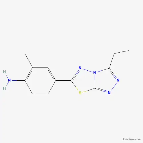 Molecular Structure of 874468-50-5 (4-(3-Ethyl-[1,2,4]triazolo[3,4-b][1,3,4]thiadiazol-6-yl)-2-methylaniline)
