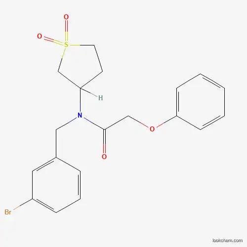Molecular Structure of 877787-04-7 (N-(3-bromobenzyl)-N-(1,1-dioxidotetrahydrothiophen-3-yl)-2-phenoxyacetamide)