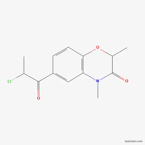 Molecular Structure of 878617-65-3 (6-(2-Chloro-propionyl)-2,4-dimethyl-4H-benzo[1,4]oxazin-3-one)