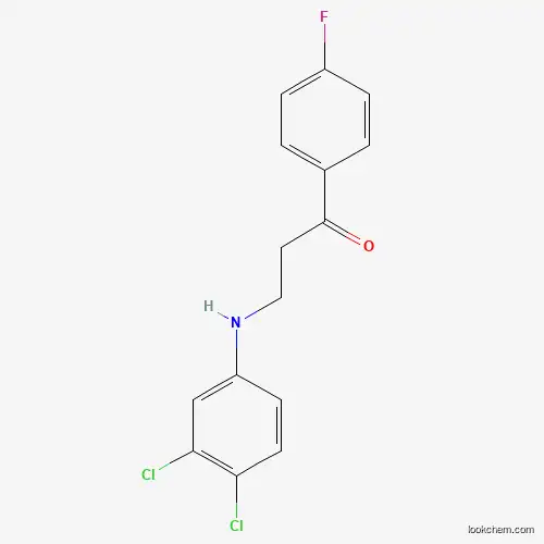 Molecular Structure of 882748-77-8 (3-(3,4-Dichloroanilino)-1-(4-fluorophenyl)-1-propanone)
