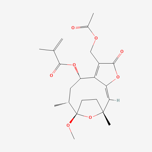 8α-(2-Methylacryloyloxy)-
1-O-Methylhirsutinolide 13-O-acetate