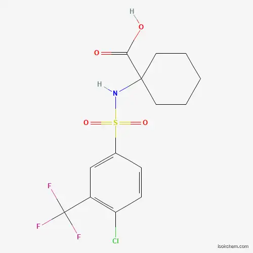 Molecular Structure of 885269-03-4 (1-((4-Chloro-3-(trifluoromethyl)phenyl)sulfonamido)cyclohexane-1-carboxylic acid)