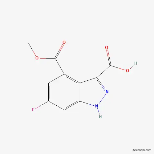 Molecular Structure of 885521-89-1 (6-fluoro-4-methoxycarbonyl-1H-indazole-3-carboxylic acid)