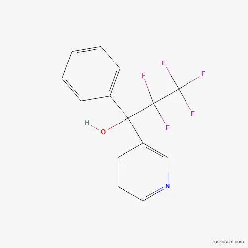 Molecular Structure of 886496-13-5 (2,2,3,3,3-Pentafluoro-1-phenyl-1-(pyridine-3-YL)propane-1-OL)