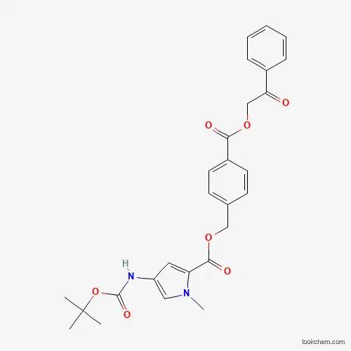 Molecular Structure of 886497-15-0 (4-Boc-amino-1-methyl-1h-pyrrole-2-carboxylic acid 4-(2-oxo-2-phenyl-ethoxycarbonyl)-benzyl ester)