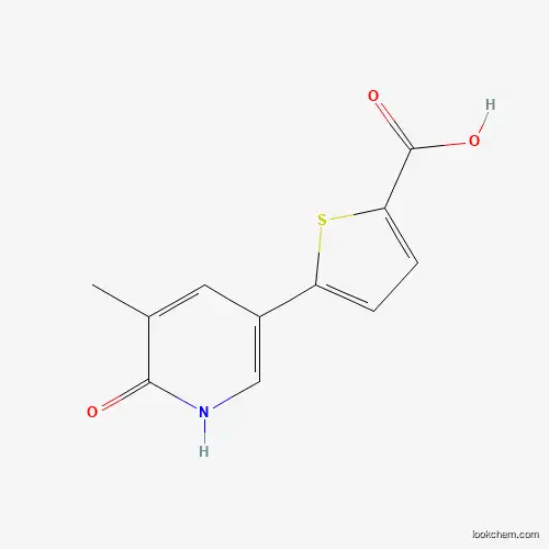 Molecular Structure of 887201-37-8 (5-(6-Hydroxy-5-methylpyridin-3-yl)thiophene-2-carboxylic acid)