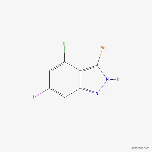 Molecular Structure of 887568-22-1 (3-Bromo-4-chloro-6-iodo-1H-indazole)