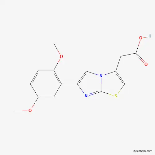 Molecular Structure of 891753-73-4 (2-(6-(2,5-Dimethoxyphenyl)imidazo[2,1-b]thiazol-3-yl)acetic acid)