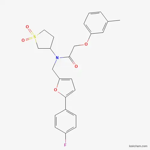 Molecular Structure of 898628-70-1 (N-(1,1-dioxidotetrahydrothiophen-3-yl)-N-{[5-(4-fluorophenyl)furan-2-yl]methyl}-2-(3-methylphenoxy)acetamide)