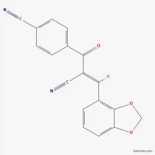 Molecular Structure of 900014-98-4 (4-[(E)-3-(1,3-benzodioxol-4-yl)-2-cyano-2-propenoyl]benzenecarbonitrile)