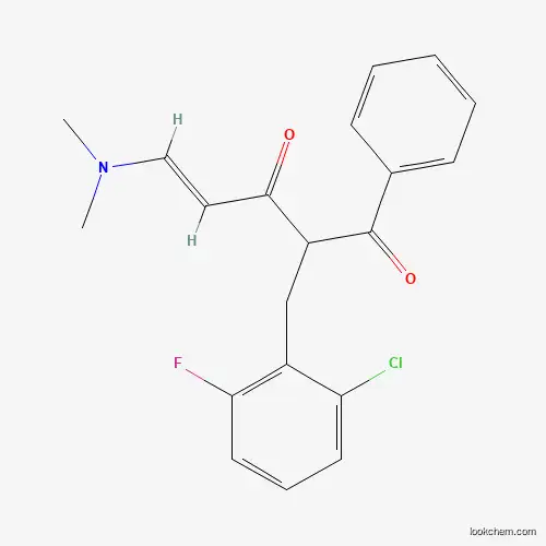 Molecular Structure of 900015-47-6 ((E)-2-[(2-chloro-6-fluorophenyl)methyl]-5-(dimethylamino)-1-phenylpent-4-ene-1,3-dione)