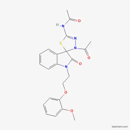N-[4-acetyl-1'-[2-(2-methoxyphenoxy)ethyl]-2'-oxospiro[1,3,4-thiadiazole-5,3'-indole]-2-yl]acetamide