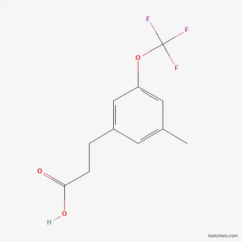 Molecular Structure of 916420-57-0 (3-[3-Methyl-5-(trifluoromethoxy)phenyl]propionic acid)