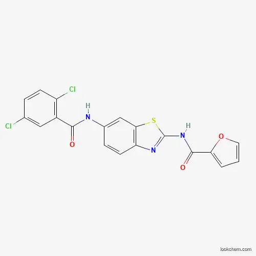 Molecular Structure of 920469-04-1 (N-{6-[(2,5-dichlorobenzoyl)amino]-1,3-benzothiazol-2-yl}-2-furamide)