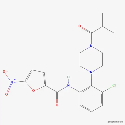 Molecular Structure of 921136-25-6 (N-{3-chloro-2-[4-(2-methylpropanoyl)piperazin-1-yl]phenyl}-5-nitrofuran-2-carboxamide)
