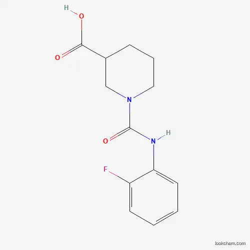 Molecular Structure of 923226-69-1 (1-{[(2-Fluorophenyl)amino]carbonyl}piperidine-3-carboxylic acid)