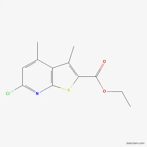 Molecular Structure of 923738-50-5 (Ethyl 6-chloro-3,4-dimethylthieno[2,3-b]pyridine-2-carboxylate)