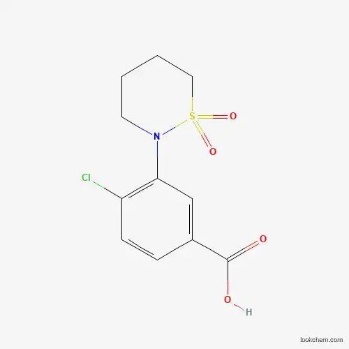 Molecular Structure of 927996-03-0 (4-Chloro-3-(1,1-dioxido-1,2-thiazinan-2-yl)benzoic acid)