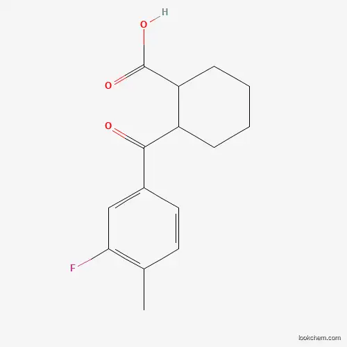 Molecular Structure of 933674-62-5 (2-(3-Fluoro-4-methylbenzoyl)cyclohexanecarboxylic acid)