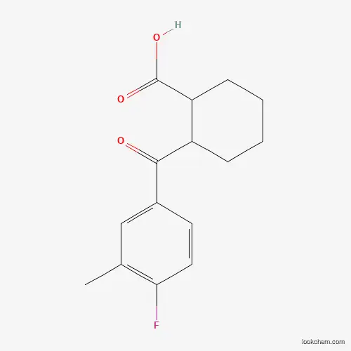 Molecular Structure of 933674-63-6 (2-(4-Fluoro-3-methylbenzoyl)cyclohexanecarboxylic acid)
