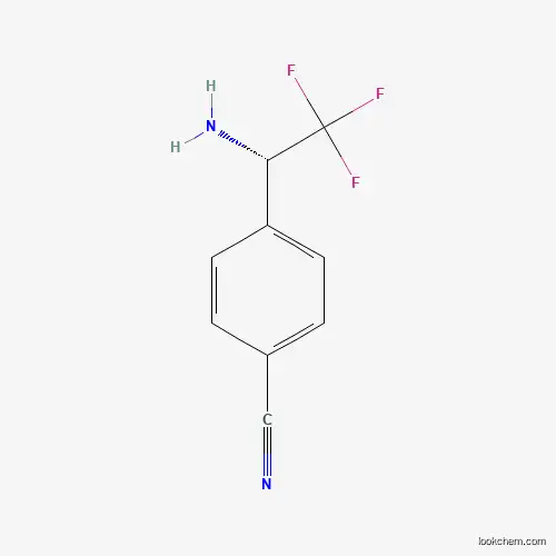 Molecular Structure of 943816-46-4 (4-((1S)-1-Amino-2,2,2-trifluoroethyl)benzenecarbonitrile)