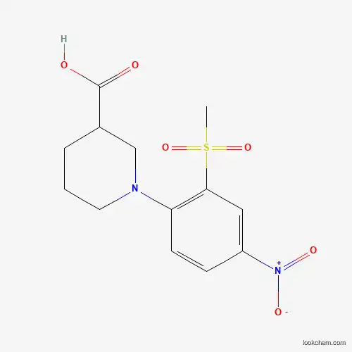 Molecular Structure of 951624-87-6 (1-[2-(Methylsulfonyl)-4-nitrophenyl]piperidine-3-carboxylic acid)