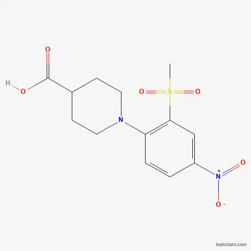 Molecular Structure of 951624-91-2 (1-[2-(Methylsulfonyl)-4-nitrophenyl]piperidine-4-carboxylic acid)