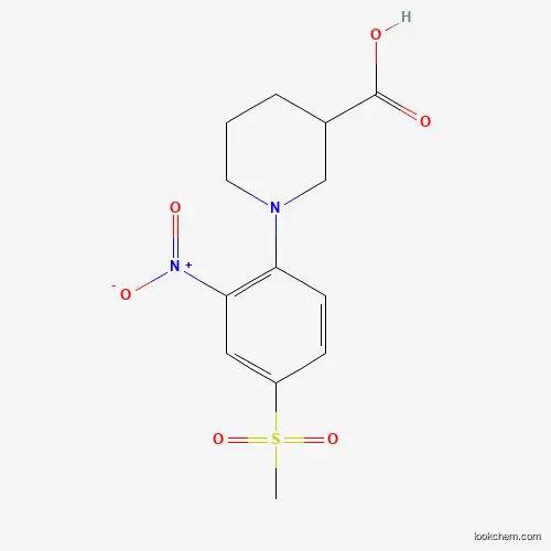 Molecular Structure of 951625-01-7 (1-[4-(Methylsulfonyl)-2-nitrophenyl]piperidine-3-carboxylic acid)