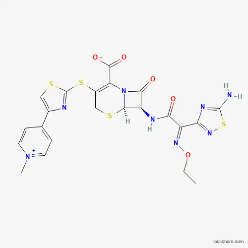 (6R,7R)-7-((Z)-2-(5-amino-1,2,4-thiadiazol-3-yl)-2-(ethoxyimino)acetamido)-3-((4-(1-methylpyridin-1-ium-4-yl)thiazol-2-yl)thio)-8-oxo-5-thia-1-azabicyclo[4.2.0]oct-2-ene-2-carboxylate