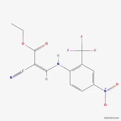 Molecular Structure of 954118-33-3 (Ethyl 2-cyano-3-((4-nitro-2-(trifluoromethyl)phenyl)amino)acrylate)