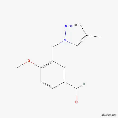 4-METHOXY-3-[(4-METHYL-1H-PYRAZOL-1-YL)METHYL]BENZALDEHYDE