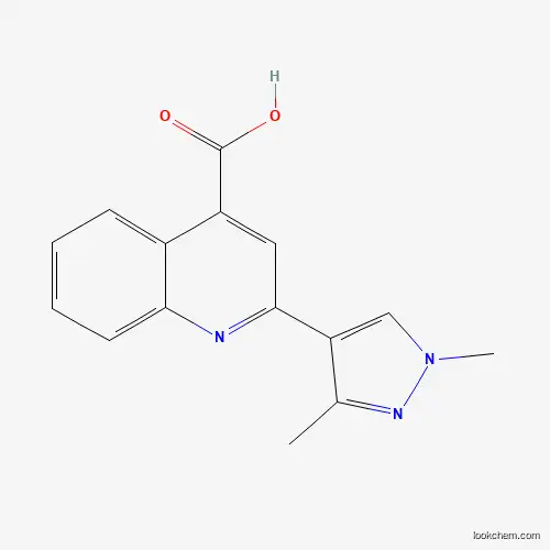 Molecular Structure of 956363-85-2 (2-(1,3-dimethyl-1H-pyrazol-4-yl)quinoline-4-carboxylic acid)