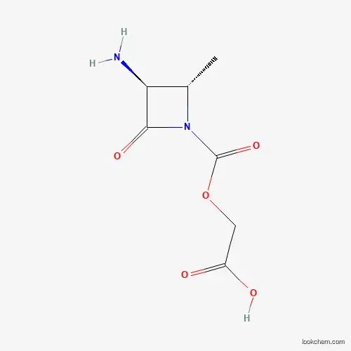 Molecular Structure of 98730-75-7 (2-[(2S,3S)-3-amino-2-methyl-4-oxoazetidine-1-carbonyl]oxyacetic acid)