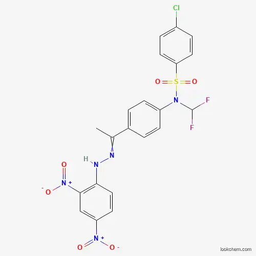 Molecular Structure of 554405-88-8 (4-Chloro-N-(difluoromethyl)-N-[4-[1-[2-(2,4-dinitrophenyl)hydrazinylidene]ethyl]phenyl]benzenesulfonamide)