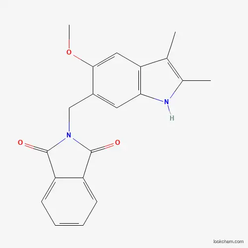 Molecular Structure of 101004-44-8 (2,3-Dimethyl-5-methoxy-6-(phthalimidomethyl)indole)