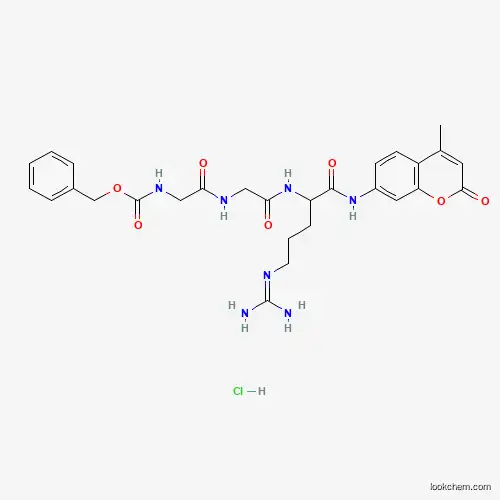 Molecular Structure of 102601-58-1 (N-CBZ-Glycyl-glycyl-L-arginine 7-amido-4-methylcoumarin hydrochloride)