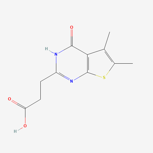 Molecular Structure of 109164-46-7 (3-{5,6-dimethyl-4-oxo-1H,4H-thieno[2,3-d]pyrimidin-2-yl}propanoic acid)