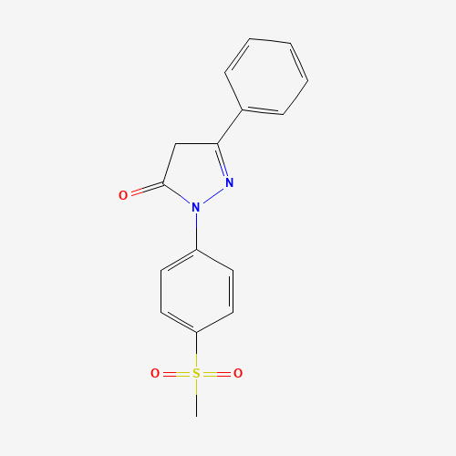 Molecular Structure of 118049-58-4 (2,4-Dihydro-2-[4-(methylsulfonyl)phenyl]-5-phenyl-3H-pyrazol-3-one)