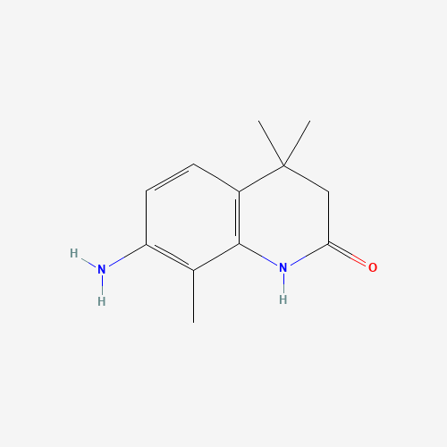 Molecular Structure of 124954-77-4 (7-Amino-3,4-dihydro-4,4,8-trimethyl-2(1H)-quinolinone)