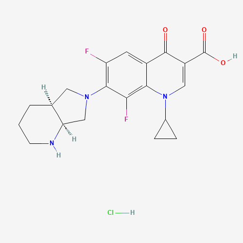Molecular Structure of 151282-23-4 (1-Cyclopropyl-6,8-difluoro-7-((4aS,7aS)-octahydro-6H-pyrrolo[3,4-b]pyridin-6-yl)-4-oxo-1,4-dihydroquinoline-3-carboxylic acid hydrochloride)