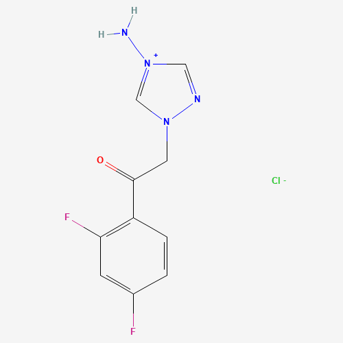 Molecular Structure of 154534-83-5 (4-Amino-1-(2-(2,4-difluorophenyl)-2-oxoethyl)-1H-1,2,4-triazol-4-ium chloride)